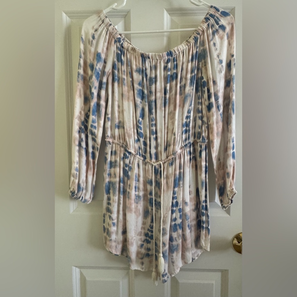 Forever 21 Tie-Dye Off-Shoulder romper - Blue and pink